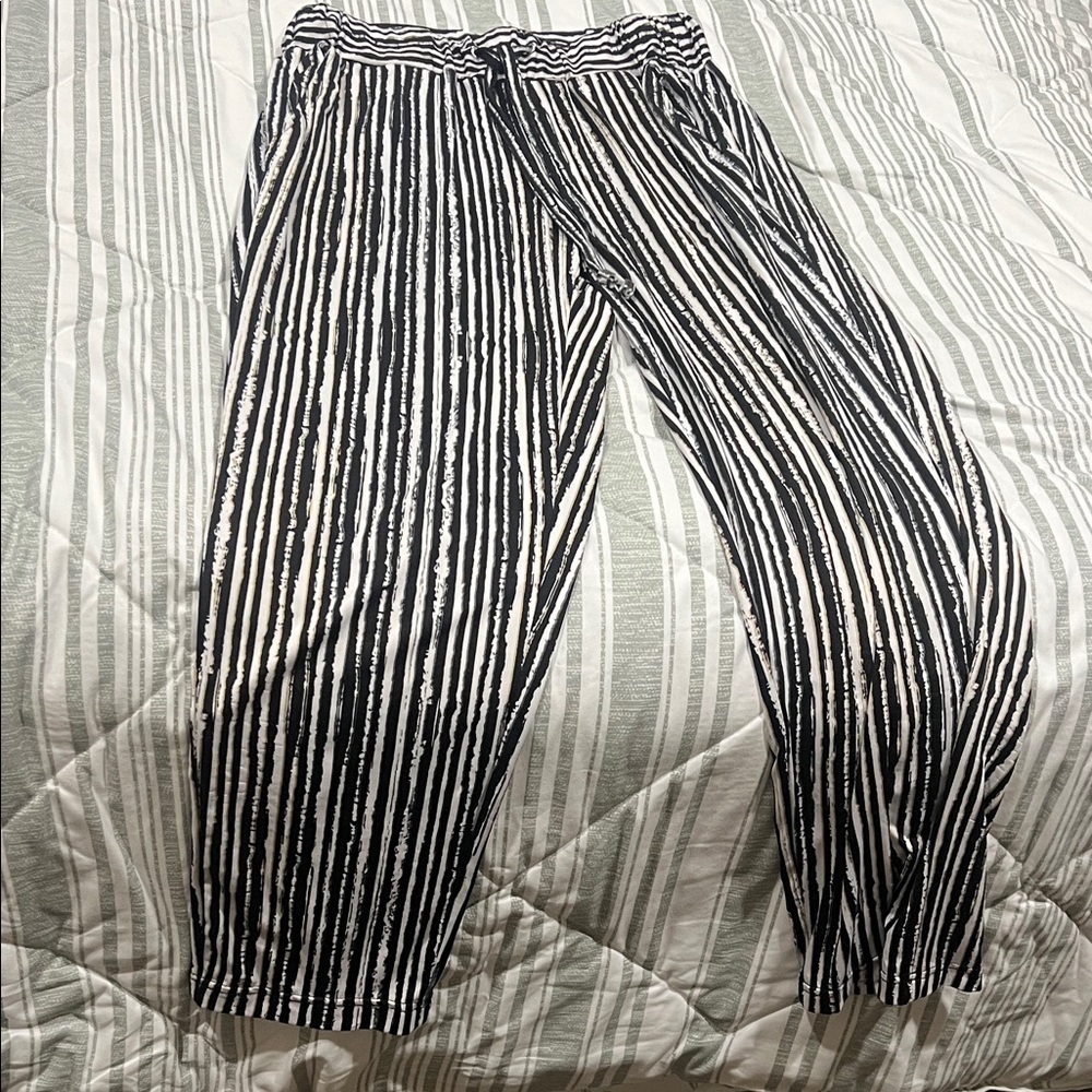 Striped Black and White Women's Pants